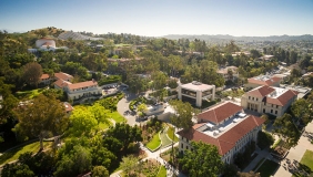a view of Occidental College's Los Angeles campus from above